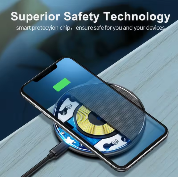 Fast Wireless Charger Pad – 15W Universal Charging Dock (Type-C)