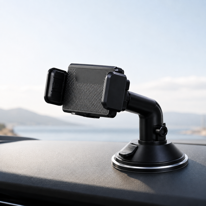 Universal Car Phone Holder with Strong Suction Cup | 360° Adjustable Dashboard & Windshield Mount