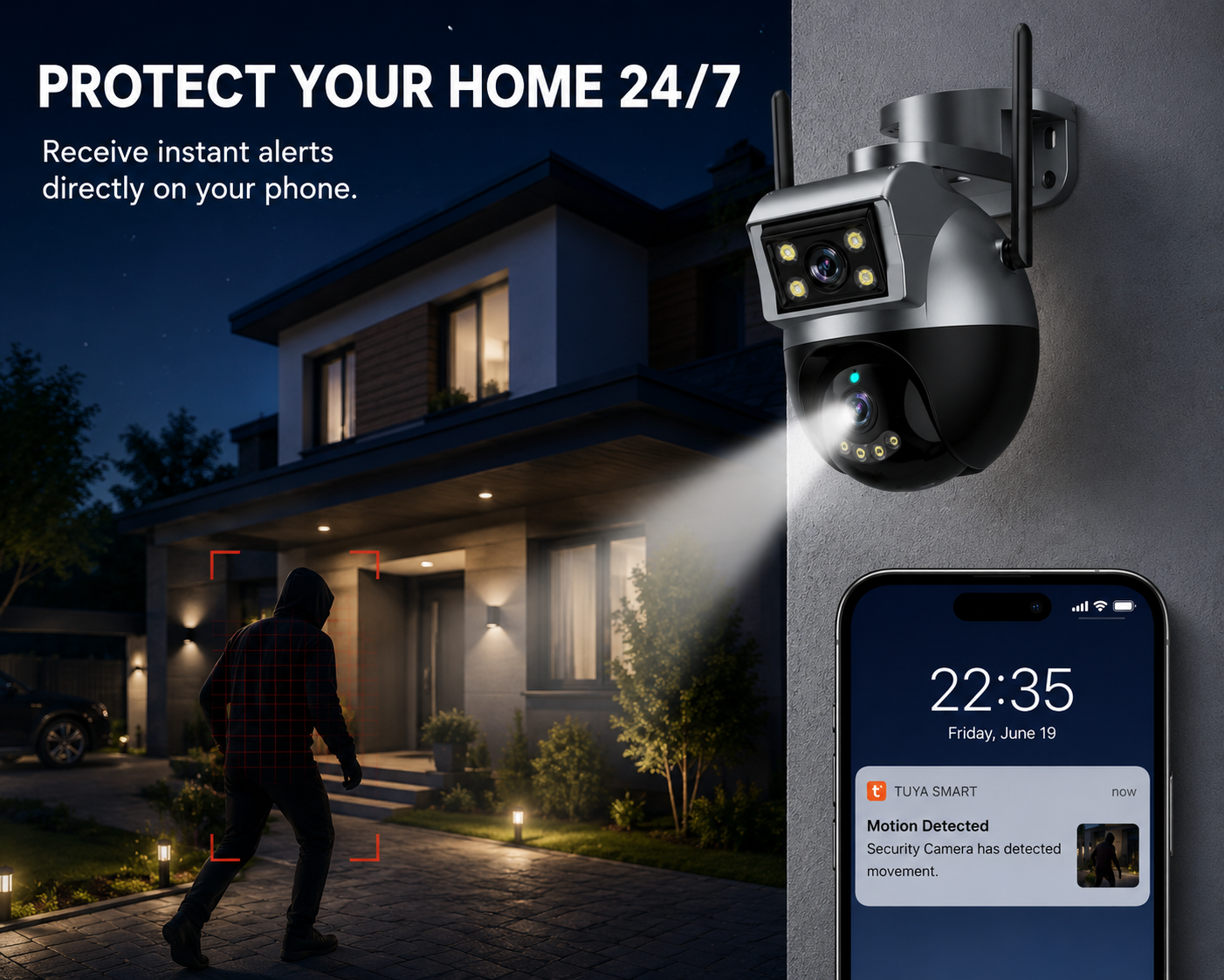 Dual Lens WiFi Smart Security Camera