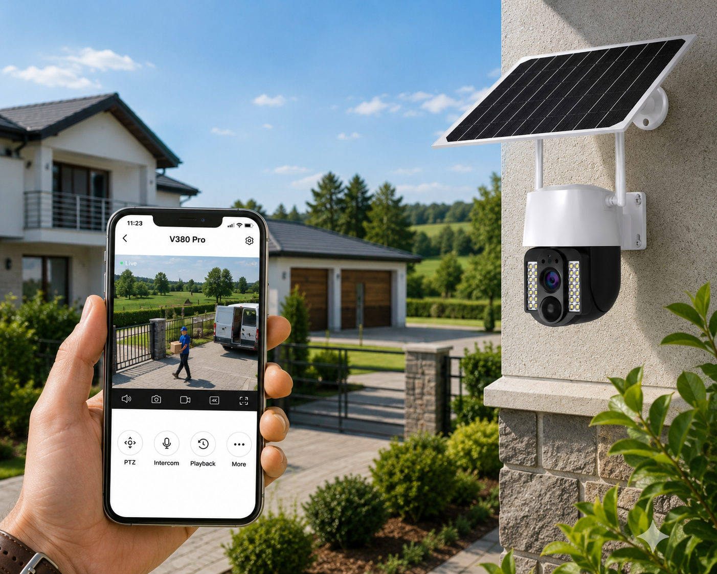 Solar 4G Smart Security Camera V380 Pro