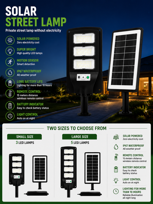Solar Street Light | IP67 Waterproof Outdoor Lamp