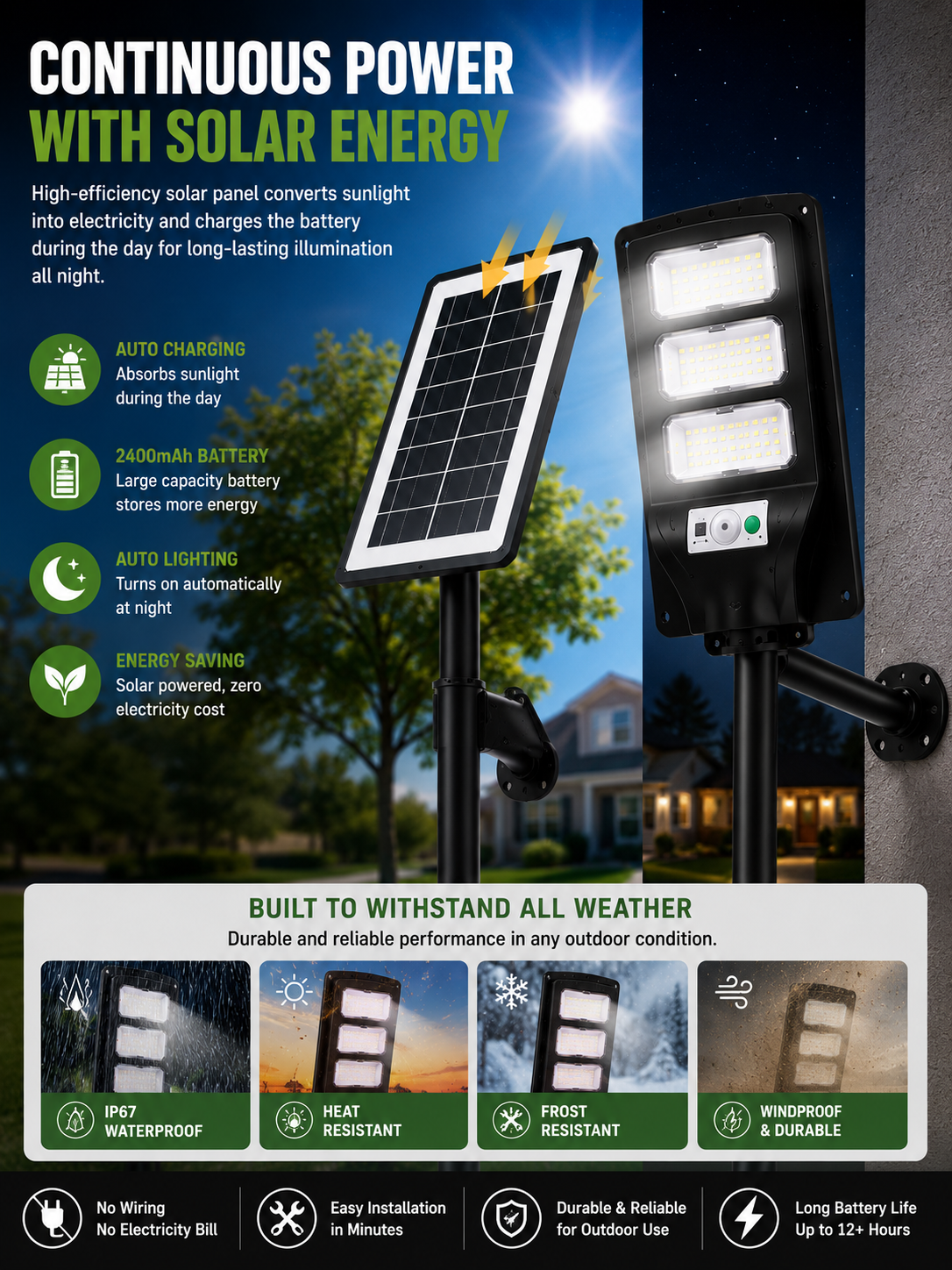 Solar Street Light | IP67 Waterproof Outdoor Lamp