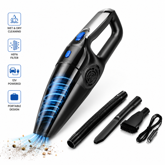 Portable Car Vacuum Cleaner 12V – High Power Handheld Cleaner