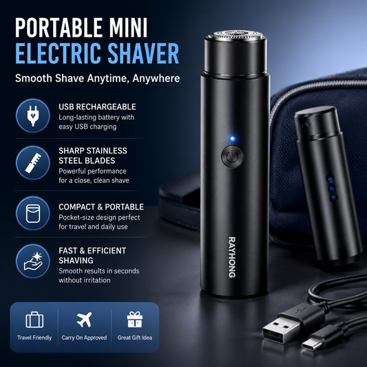 Portable Mini Electric Shaver – USB Rechargeable Razor for Men