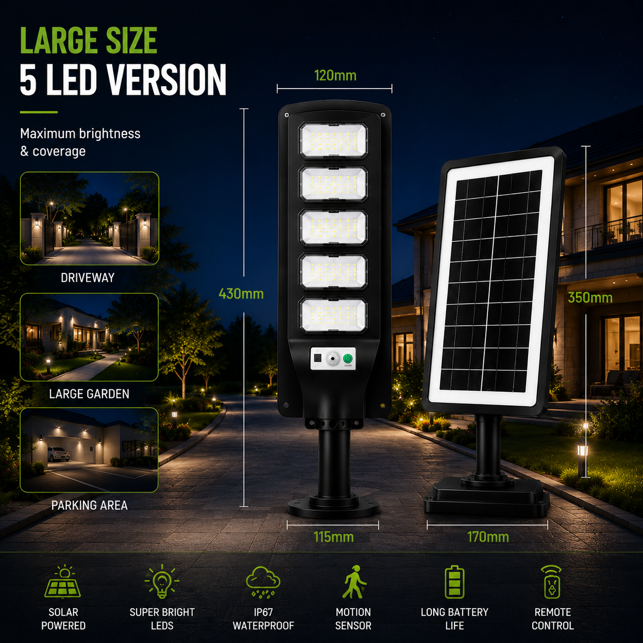 Solar Street Light | IP67 Waterproof Outdoor Lamp